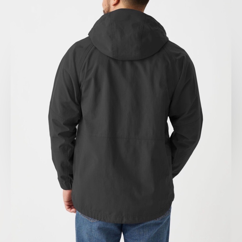Duluth Trading Co Black No-Rainer Cargo Rain Jacket Hooded Waterproof Vented 2XL - Picture 4 of 6